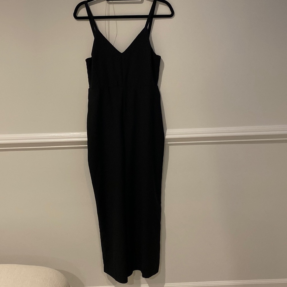 Black high waisted wide leg jumpsuit